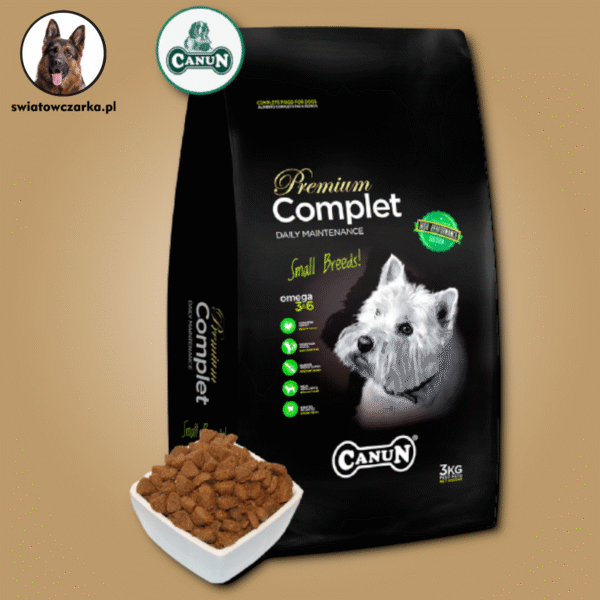 Canun Complet 4kg karma dla psa dla małych ras typu york, yorkshire, terier ,west ze specjalnie dobranym mięsem z drobiu (32%) i wątróbką - obrazek 2