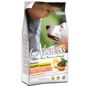 Naxos Puppy Medium/Maxi Ryba Karma Bezglutenowa i Monobiałkowa dla psów ras średnich i dużych 12kg
