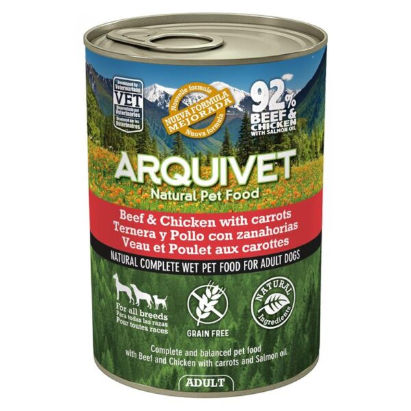 ARQUIVET MOKRA KARMA DLA PSA Z wołowiną i kurczakiem 12x400G - obrazek 2