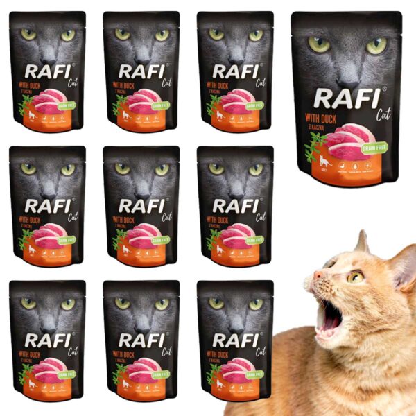 Rafi Cat saszetka kaczka 10 x 100 g - obrazek 3