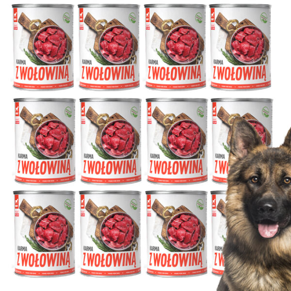 TUF TUF [Zestaw] Mokra karma dla psa z wołowiną 400g x 12szt. - obrazek 2